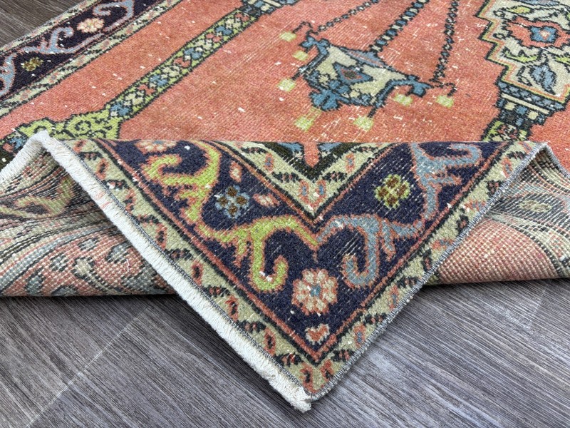 3x5 Terracotta Vintage Turkish Small Area Rug, Hand-Knotted Wool Accent Rug gallery