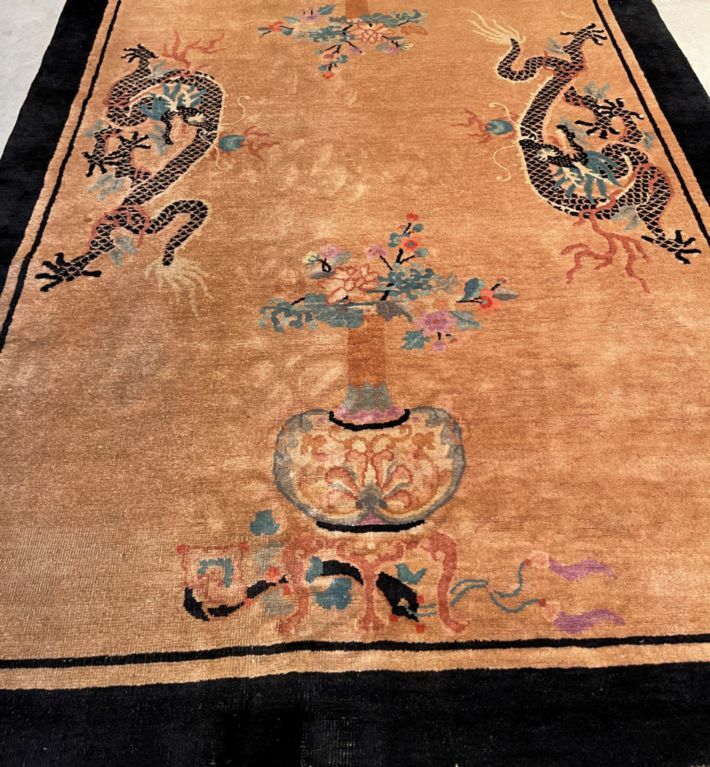 Antique Peking Chinese Oriental Dragon Rug 5’3” X 7’11” #8048 gallery