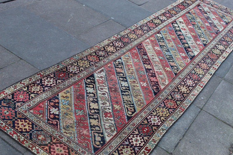 Antique Hand Made Traditional Turkish Oriental Wool Gold Yellow Runner 326x93cm gallery
