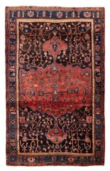Vintage Hand-Knotted Area Rug 4’6″ x 7’5″ Traditional Oriental Wool Carpet