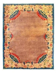Light brown Antique Chinese Art Deco Rug 9’x 12′