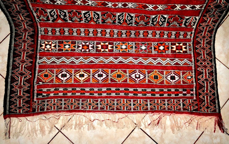 VNTG Moroccan Zemmour Hanbal Berber Kilim Flatweave Tribal Textile Rug 8'5"x4'5" gallery