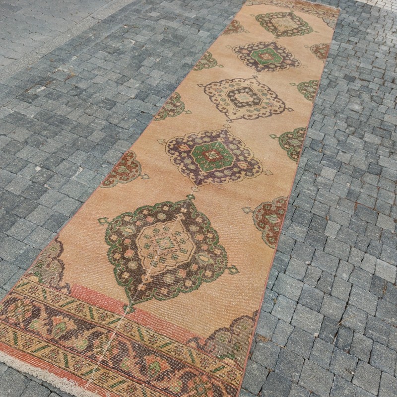 3x13 Turkish kitchen rug 2.85 x 12.59 ft Vintage Handmade 87 x 384 cm Runner Rug gallery