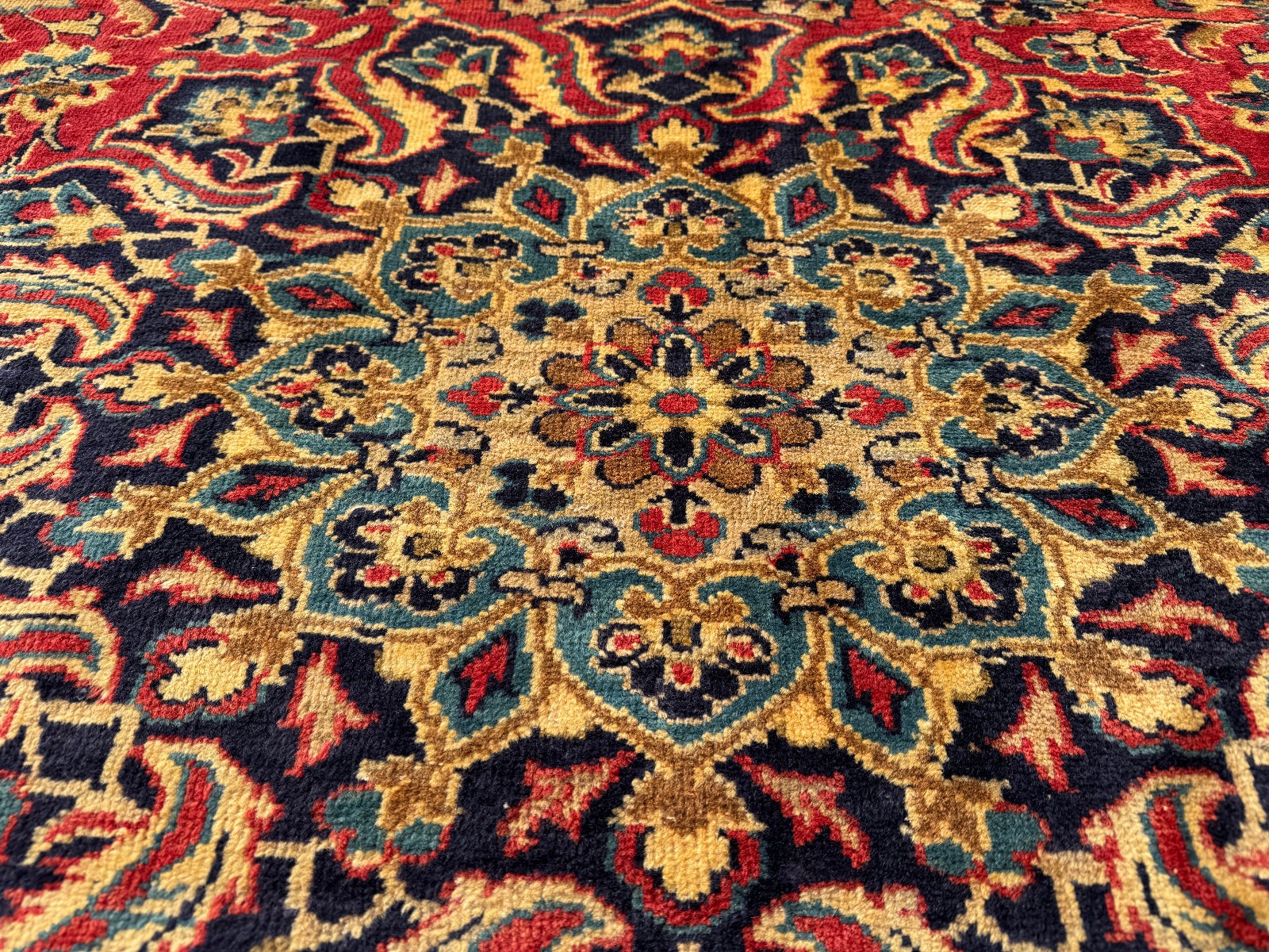 RED VINTAGE ORIENTAL RUG 8x11 HAND-KNOTTED ANTIQUE handmade fine real clean 8x10 gallery