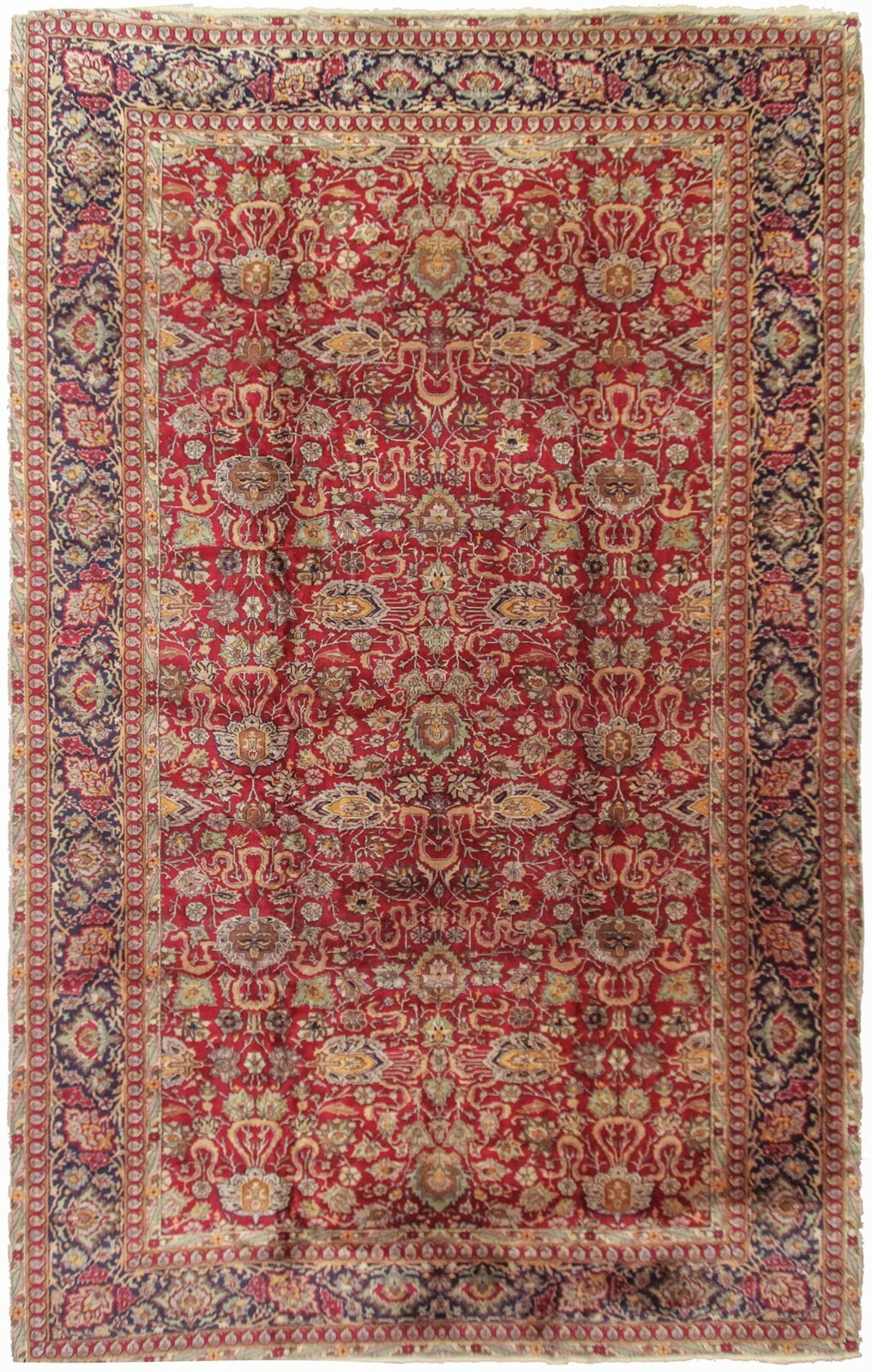 11x19 Exceptional Antique Manchester Wool Traditional Geometric Rug Red c.1890 gallery