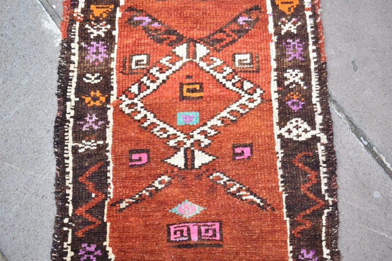 Vintage Turkish Rug 19'' x 30'' Anatolian Hand Knotted Oushak Rug Home Decor Rug gallery