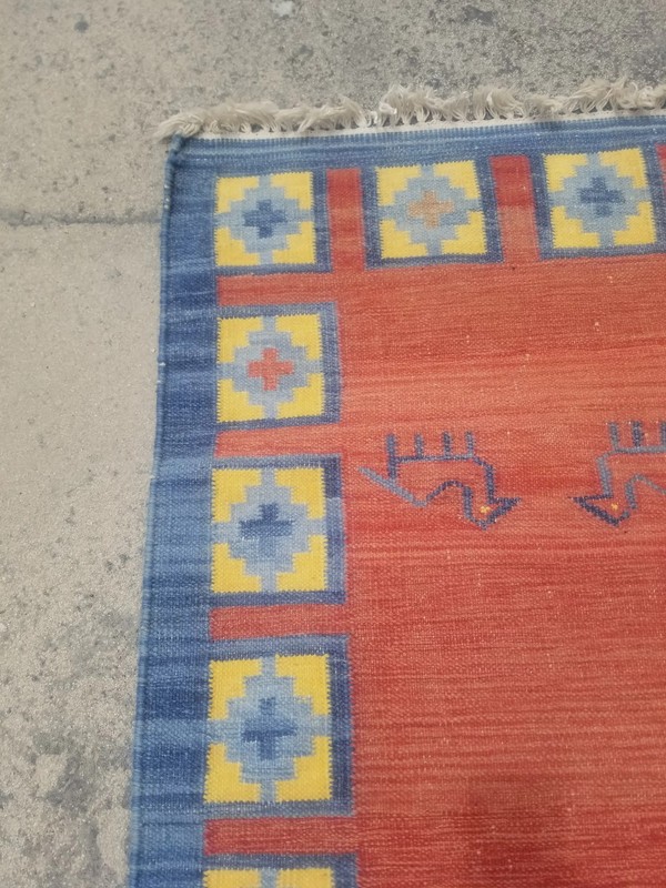 Fine Vintage Traditional Handmade Gabbeh Wool Multicolor Kilim 4.1x2.3 ft gallery