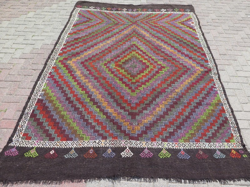 Oversize Rug, Vintage Oushak Rug, Area Rugs, Turkish Rug, Handmade Rug 78"x119" gallery