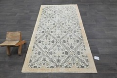 Oushak Turkish Vintage Rug 4×7 Kilim Rug Anatolian Handmade Boho Decor BEIGE
