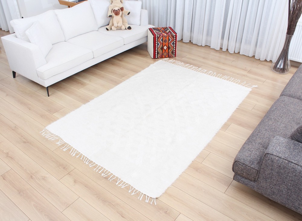 Blanket Siirt Blanket Turkish 5.02' x 7.51' Vintage Fast Shipment 11791
