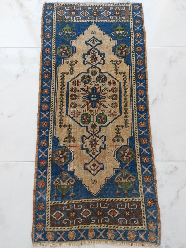 Medium Long Antique Prayer Rug, Handmade 100 Years Old Rug Luxury Decor Rug h gallery