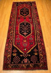 3.8 x 10 Handmade Village Made One Of A Kind Hallway Runner . Natural Dyes Wool