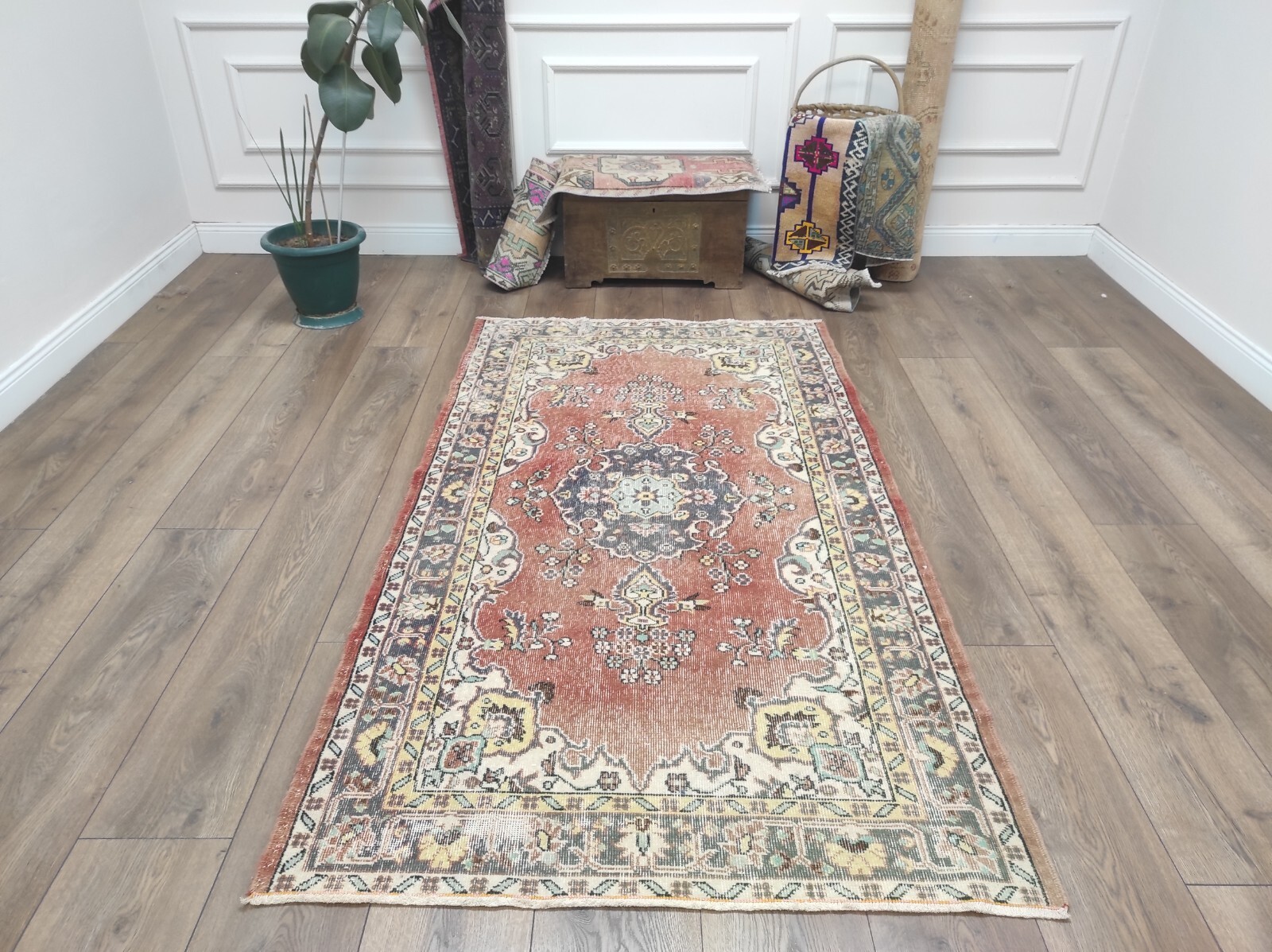 Red Area Rug, Bedroom Rug, Bohemian Rug, Living Room Rug, Handmade Rug gallery