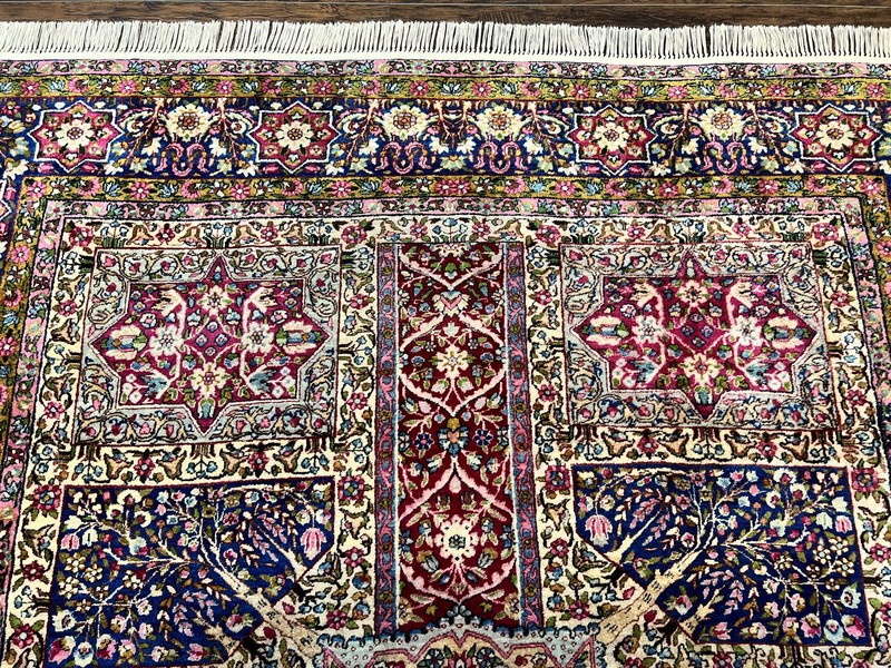 Kirman Lavar Rug 8x9 Antique Carpet Colorful 1920s Handmade Wool Rug 200 KPSI gallery