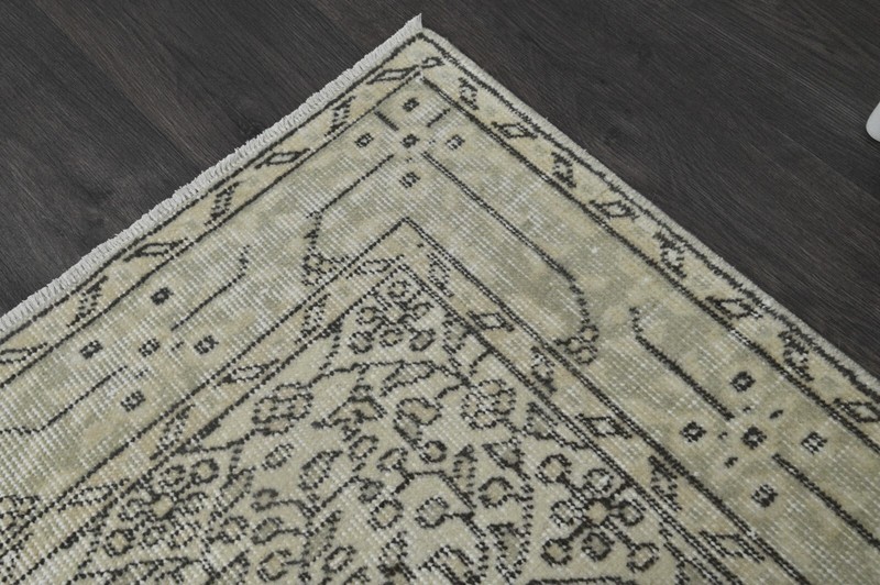 Oushak Turkish Vintage Rug 4x7 Kilim Rug Anatolian Handmade Boho Decor BEIGE gallery