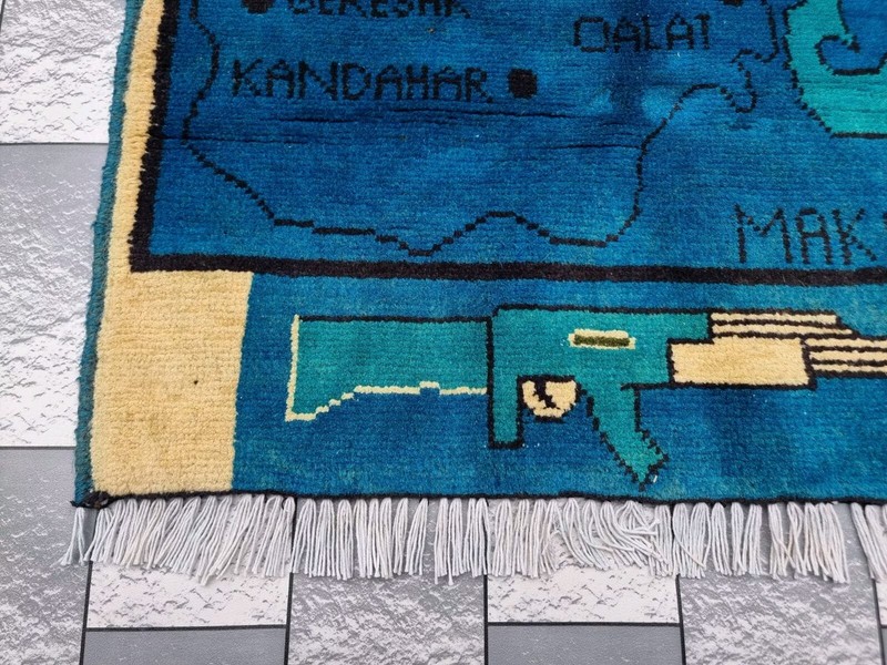 Handmade Afghan Vintage War Rug Historical War Rug Wool Area Rug Size 80x60 cm gallery