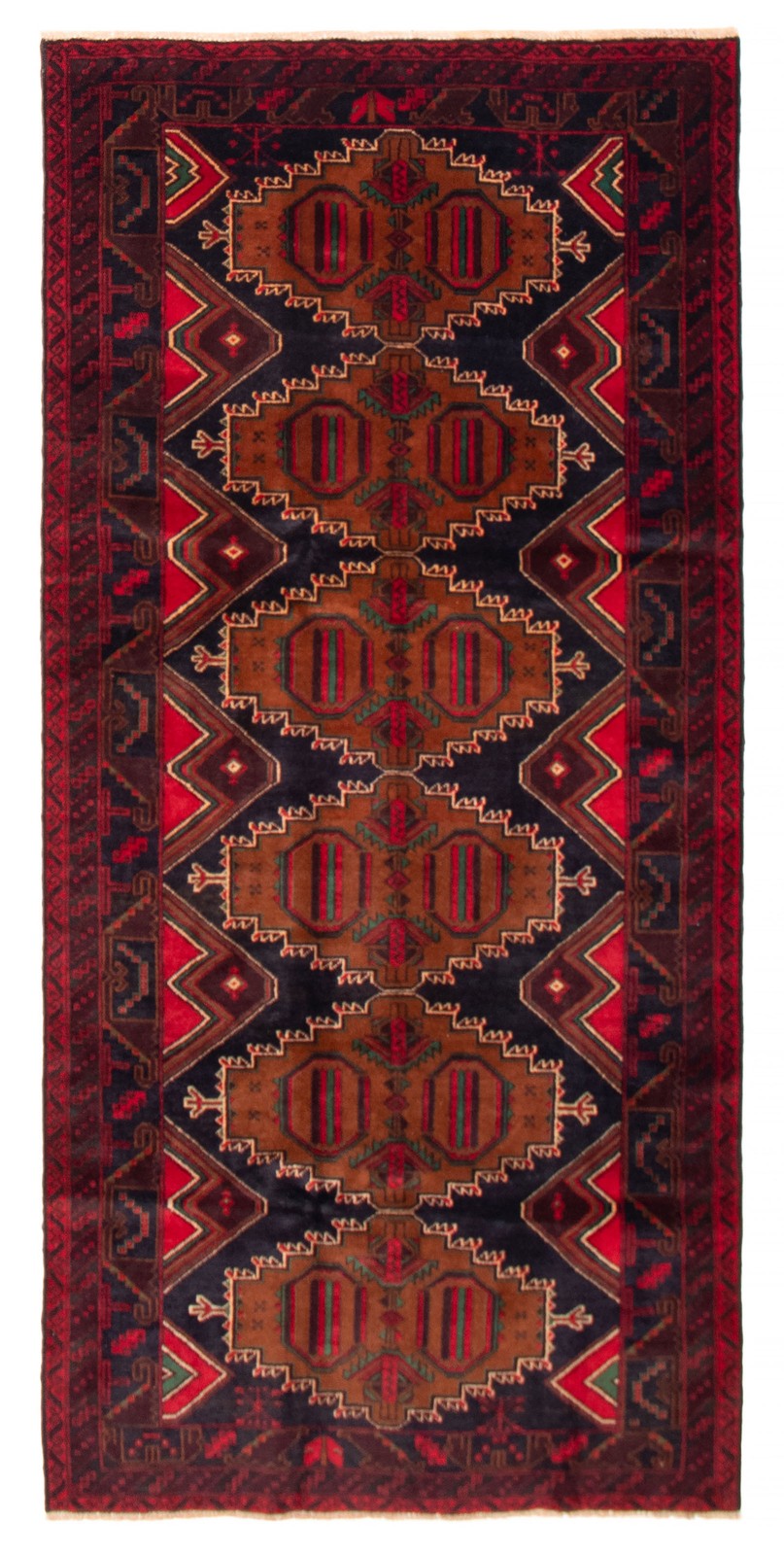 Vintage Geometric Area Rug 4'5" x 9'3" Traditional Hand-Knotted Wool Carpet gallery