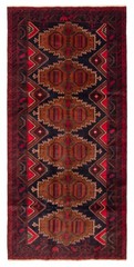 Vintage Geometric Area Rug 4’5″ x 9’3″ Traditional Hand-Knotted Wool Carpet