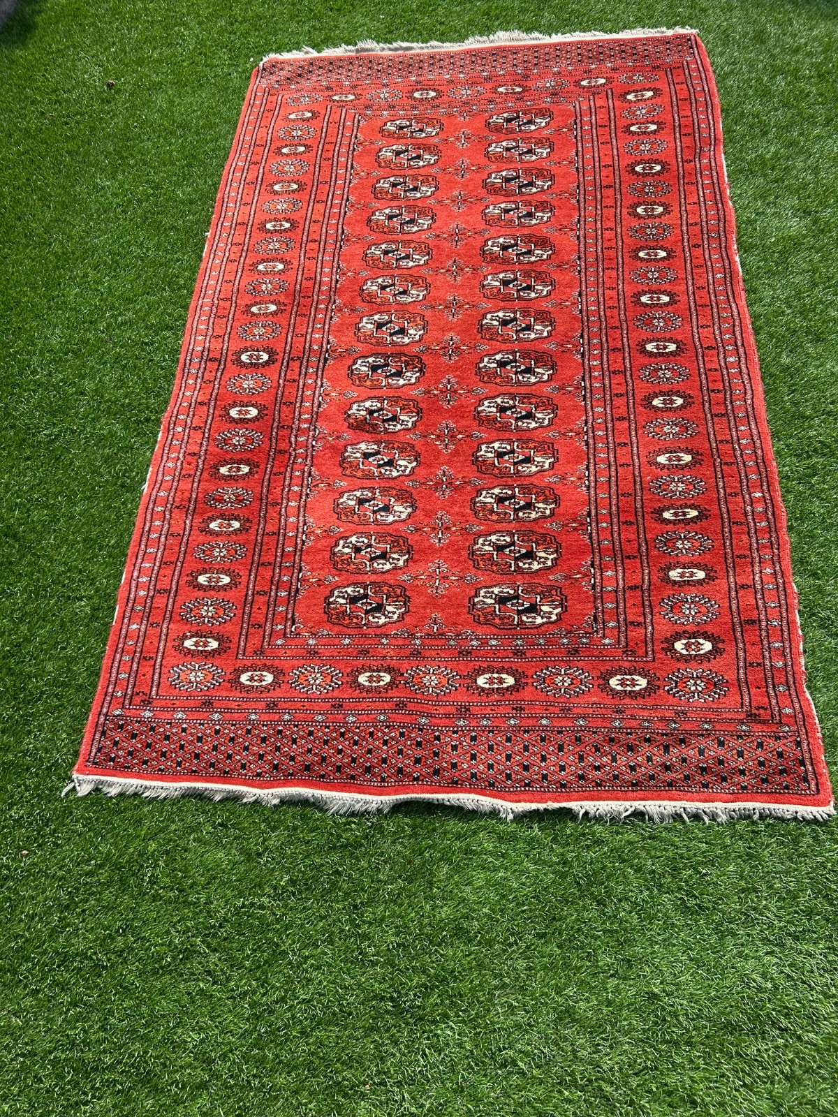 Large Vintage/Antique wool tribal rug in red 98.5x165 (~3.25' x 5.5') gallery
