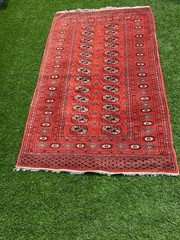 Large Vintage/Antique wool tribal rug in red 98.5×165 (~3.25′ x 5.5′)