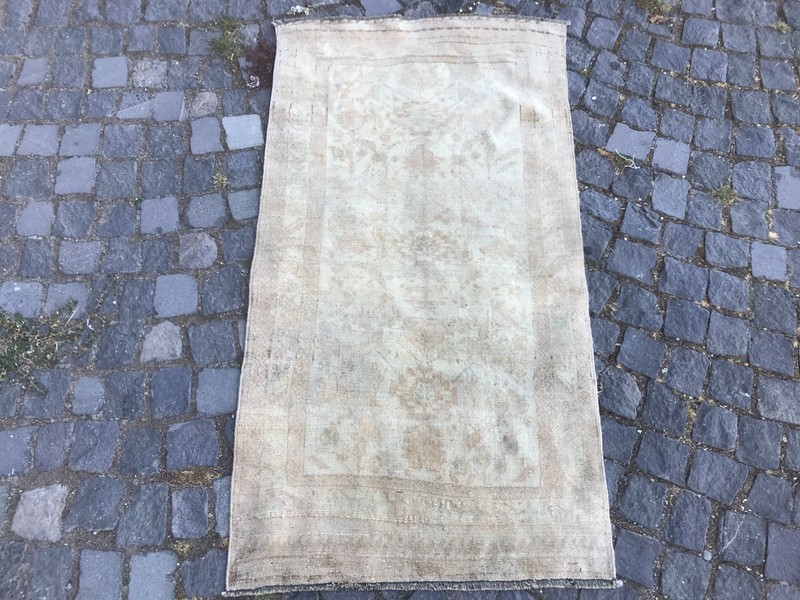 Bohemian Area Rug Handmade Wool Rug Turkish Vintage Traditional Rug 2,6 x 4,9 ft gallery