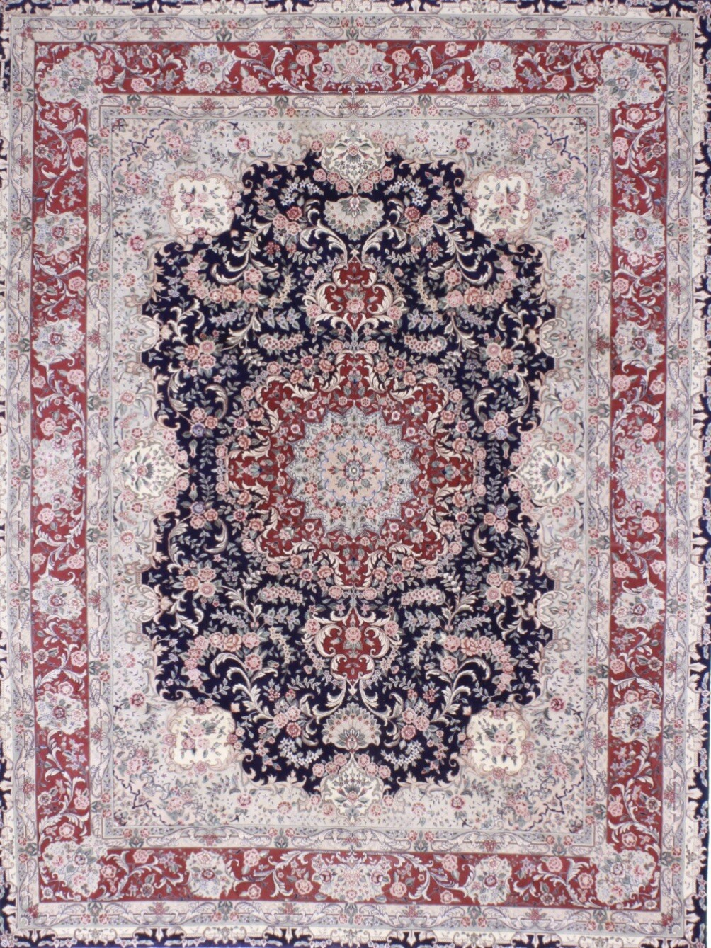 Chines Rare 9 X 12 Wool Elegant Tabrizz Oriental Area Rug Knotted Blue . gallery
