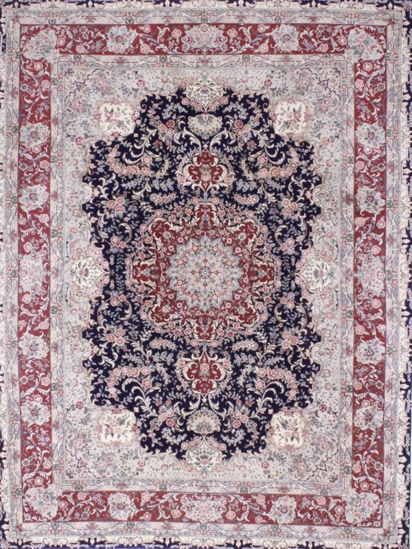 Chines Rare 9 X 12 Wool Elegant Tabrizz Oriental Area Rug Knotted Blue . gallery