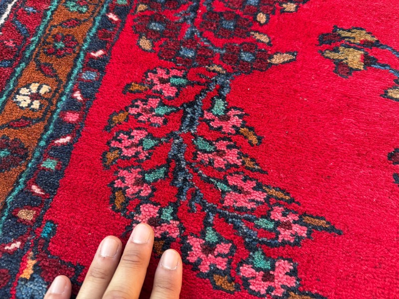 3x12 VINTAGE RUNNER RUG handwoven antique oriental handmade fine red blue 3x13 gallery