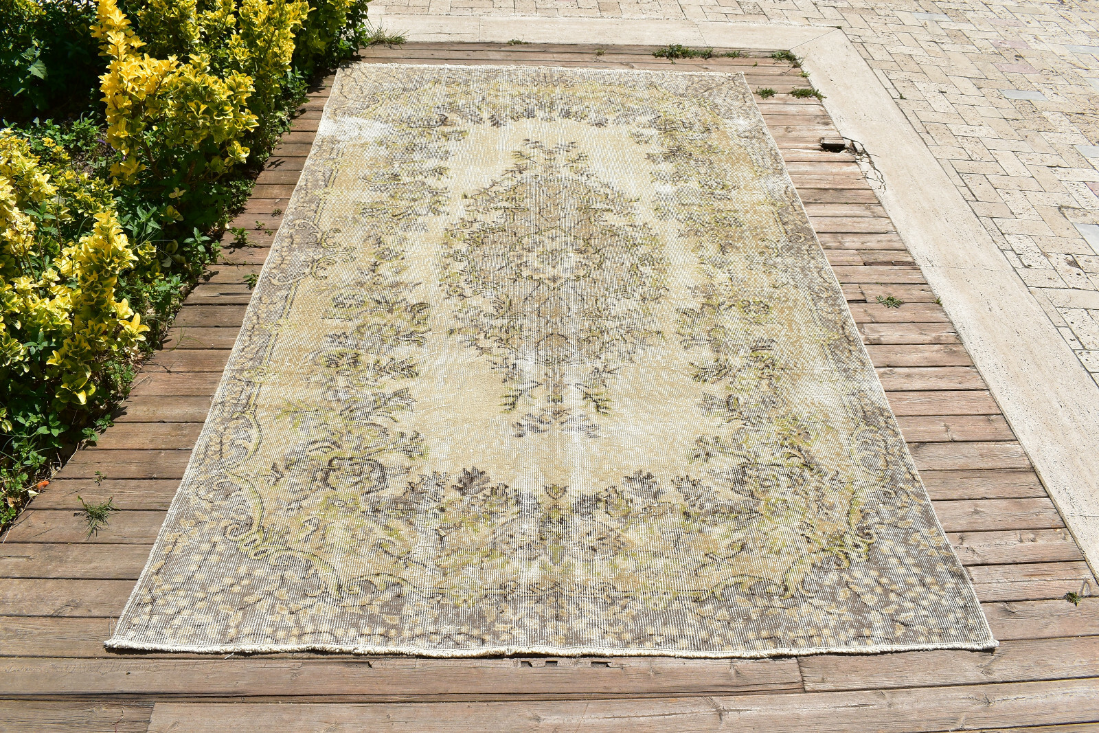 Turkish Rug 67''x105'' Oushak Rug Tribal 5x8 Rug Vintage Muted Color 171x268cm gallery