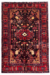 Vintage Nahavand Tribal Hand Knotted Wool Oriental Area Rug 5×9 Black Red Boho