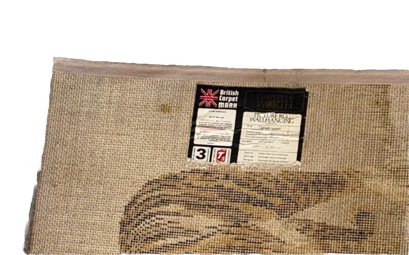 TRUE VINTAGE British Carpet Mark - Runner Safari Tigers -Rare gallery