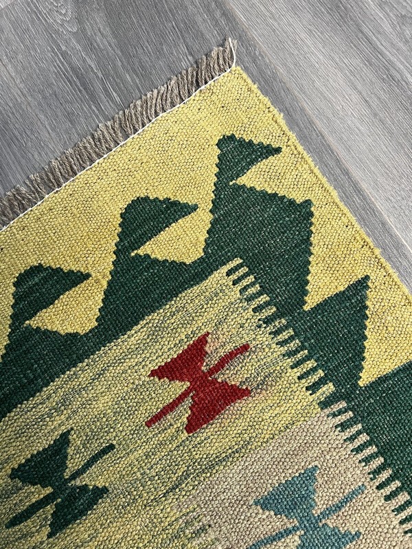 Handmade Kilim Runner wool natural colours Afghan Traditional 10x2ft8in 400x80cm gallery