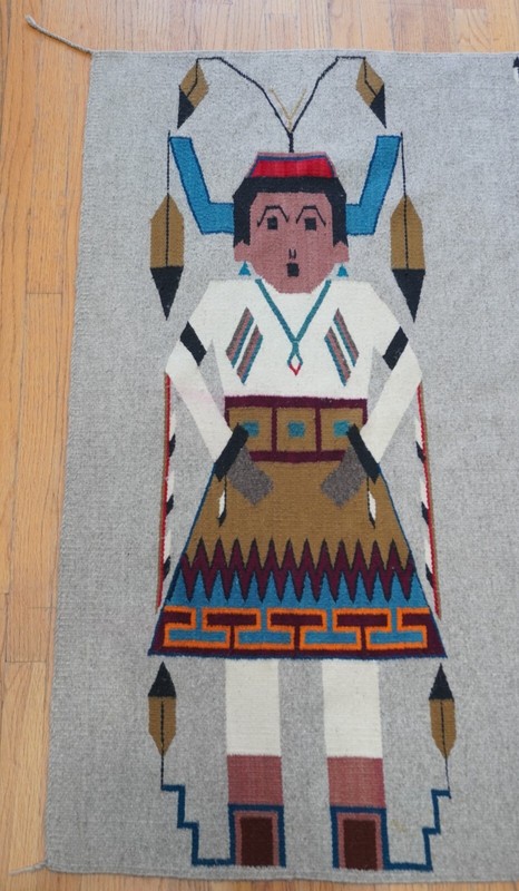 4'6" x 6'6" South West Mexican Navajo Style Wool Handmade Vintage Rug gallery