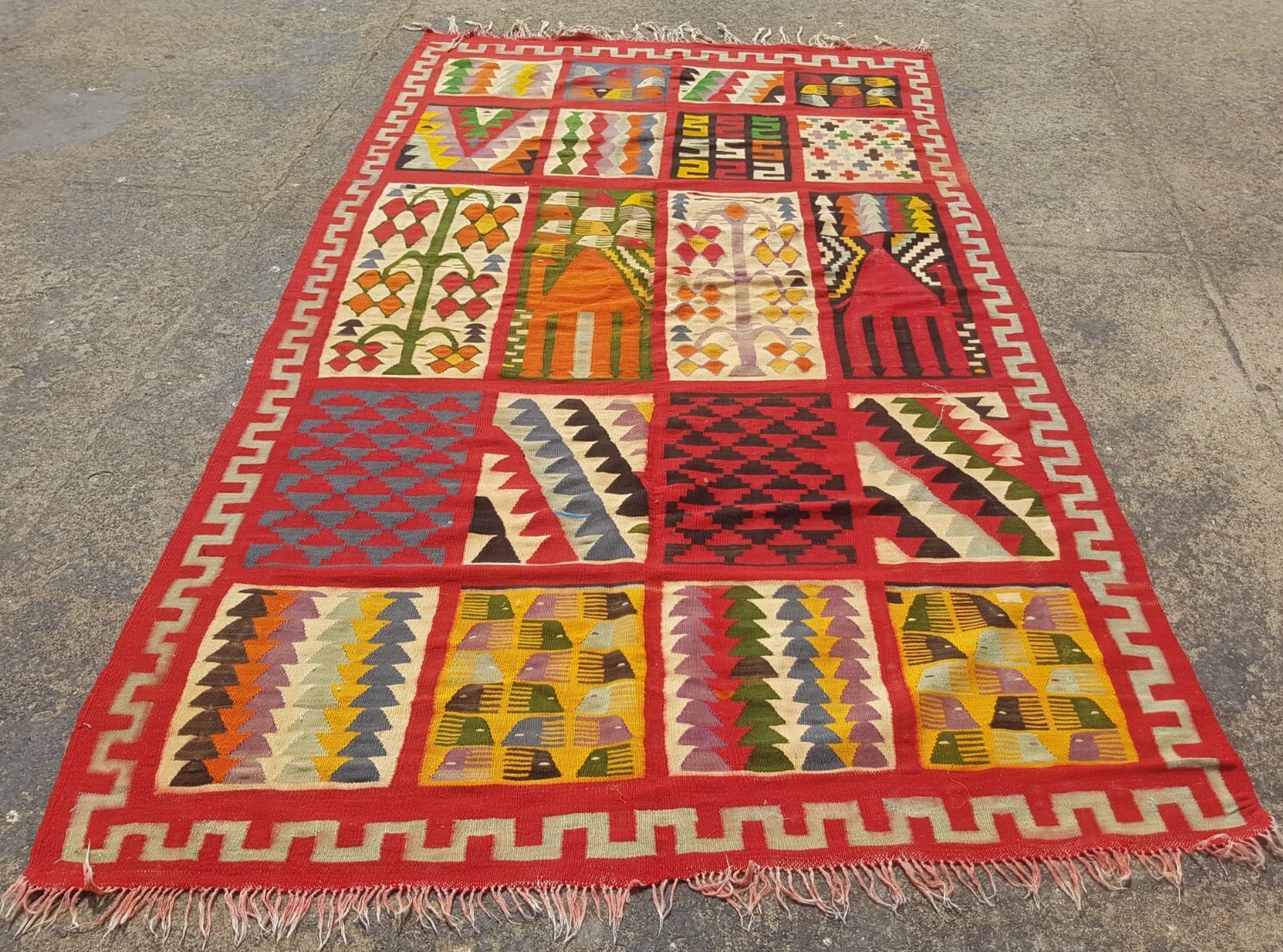 Vintage Traditional Handcrafted Turkish Kilim Rug for Home Décor 277x158 cm gallery