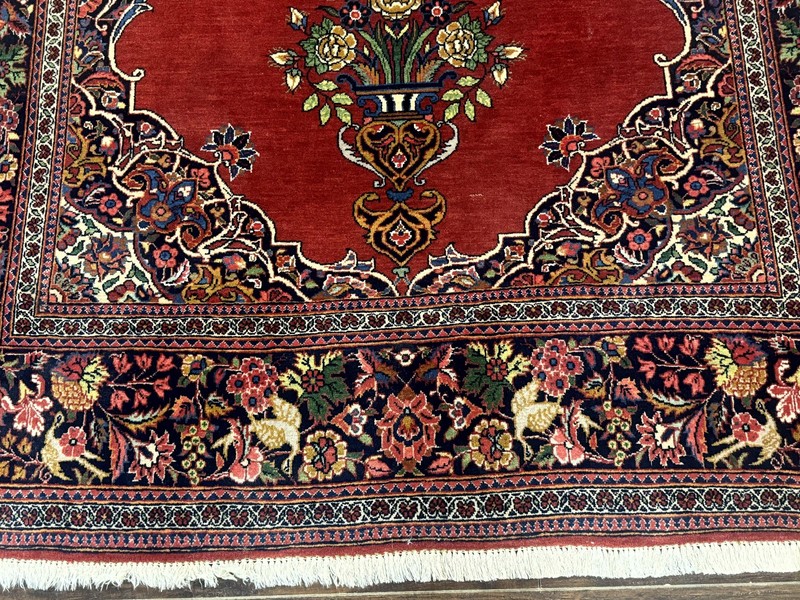 Red Per'sian Rug 4x6 Very Fine 260 KPSI Semi Open Field Wool gallery