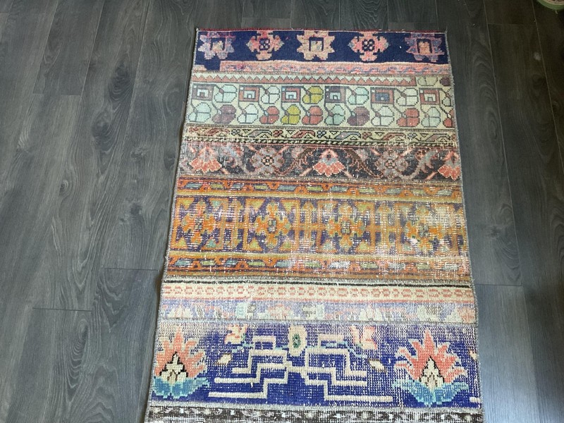 Handmade Runer Rug, 3x12 Vintage Wool Carpet, Home Decor, Afghan Rug, Colorful gallery