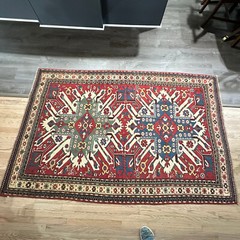 ANTIQUE CAUCASIAN EAGLE KAZAK RUG 5x8FT circa 1880