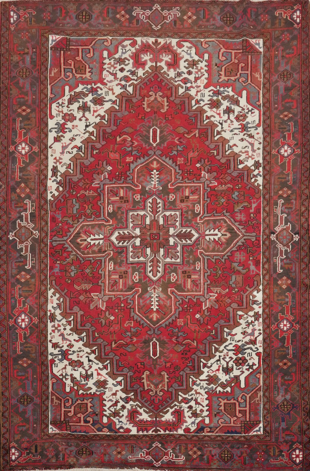 Handmade Wool Red Vegetable Dye Living Room Rug 7x9 Vintage Traditional Carpet gallery