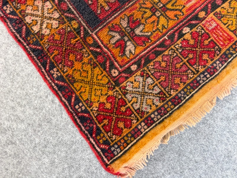 Vintage Oushak Bohemian Rug, Handknotted Turkish Anatolian Wool Area Rug 3x6 gallery