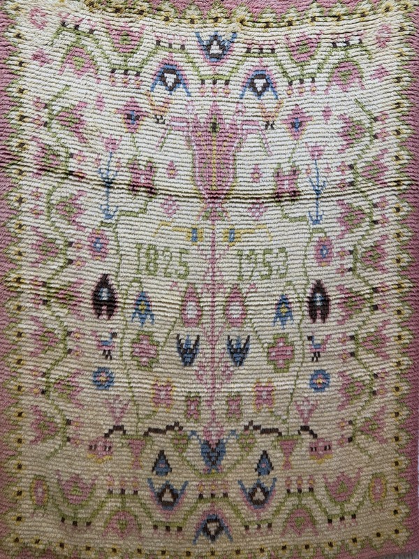 Vintage Fabulous Hand Knotted Dated Swedish Scandinavian Rya Shag Wool RugCarpet gallery