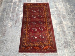 Antique Turkmen Tekke Rug 2’6×4’6 ft Afghan Hand Knotted Wool Rare Tribal Carpet