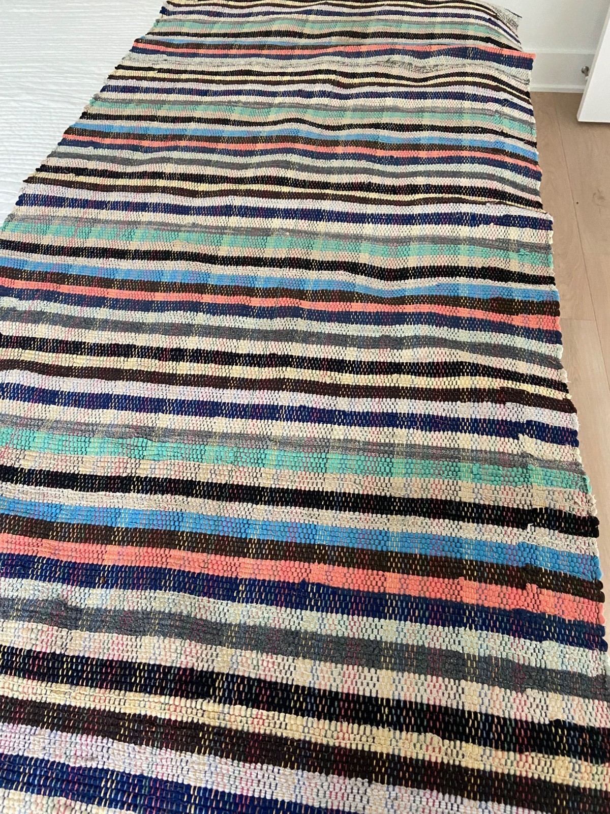 Hand Made Rag Rug (28 x 67) Vintage gallery