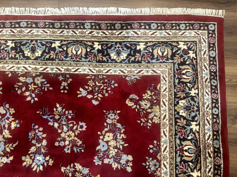 Indo Per'sian Sarouk Rug 10x14 Large Red Navy Blue Carpet Traditional Floral gallery