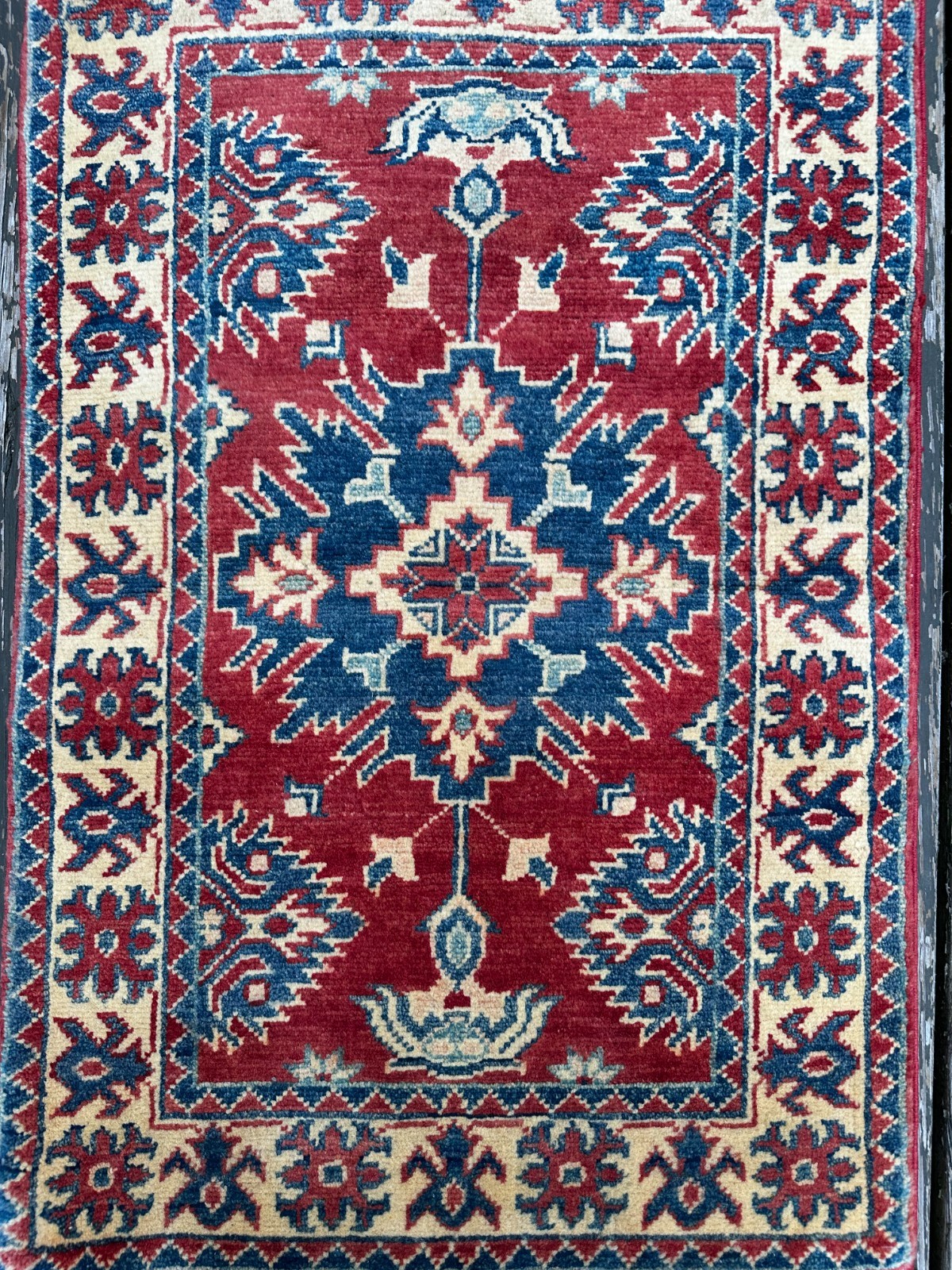 New Handmade Colorful Afghan Kazakh Small Accent Rug, 2'x3' gallery