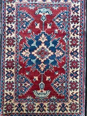 New Handmade Colorful Afghan Kazakh Small Accent Rug, 2’x3′