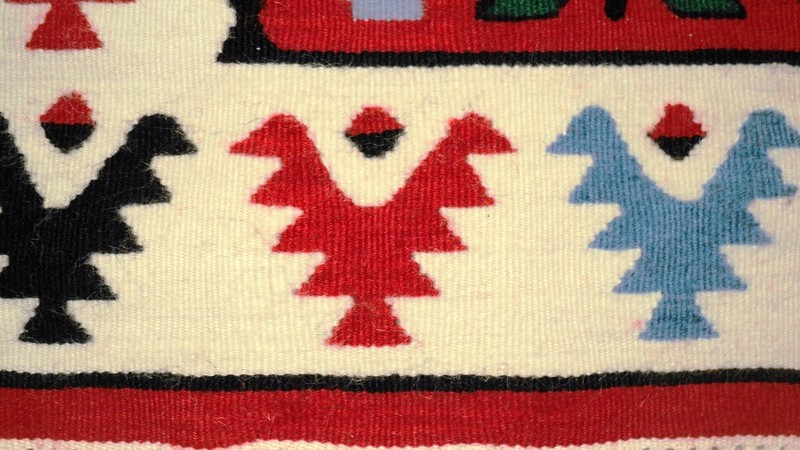 Antique vintage tribal handmade handknotted kilim rug (33" x 64") pure wool #17B gallery