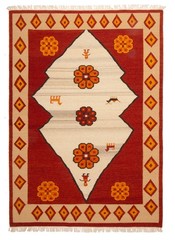 Vintage Hand Woven Area Rug 5’7″ x 7’7″ Traditional Wool Oriental Carpet
