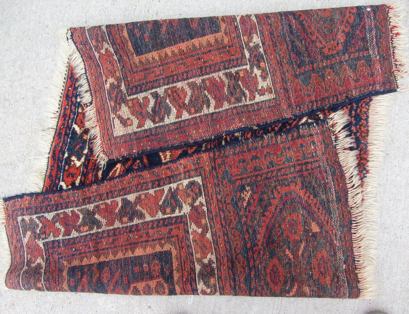 Antique Kurdish Bag Face Tribal Hand Made Rug Large Soft Wool 32 x 52 100 Years gallery
