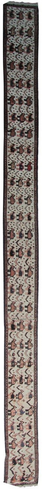 2x19 Antique Handmade Runner Tapestry Raised Pile Animal Design 44cm x 579cm