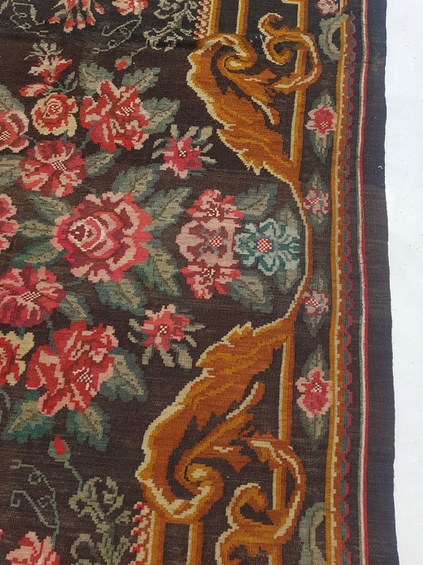 Antique Traditional Handcrafted Bessarabian Kilim Rug for Home Décor 273x201 cm gallery